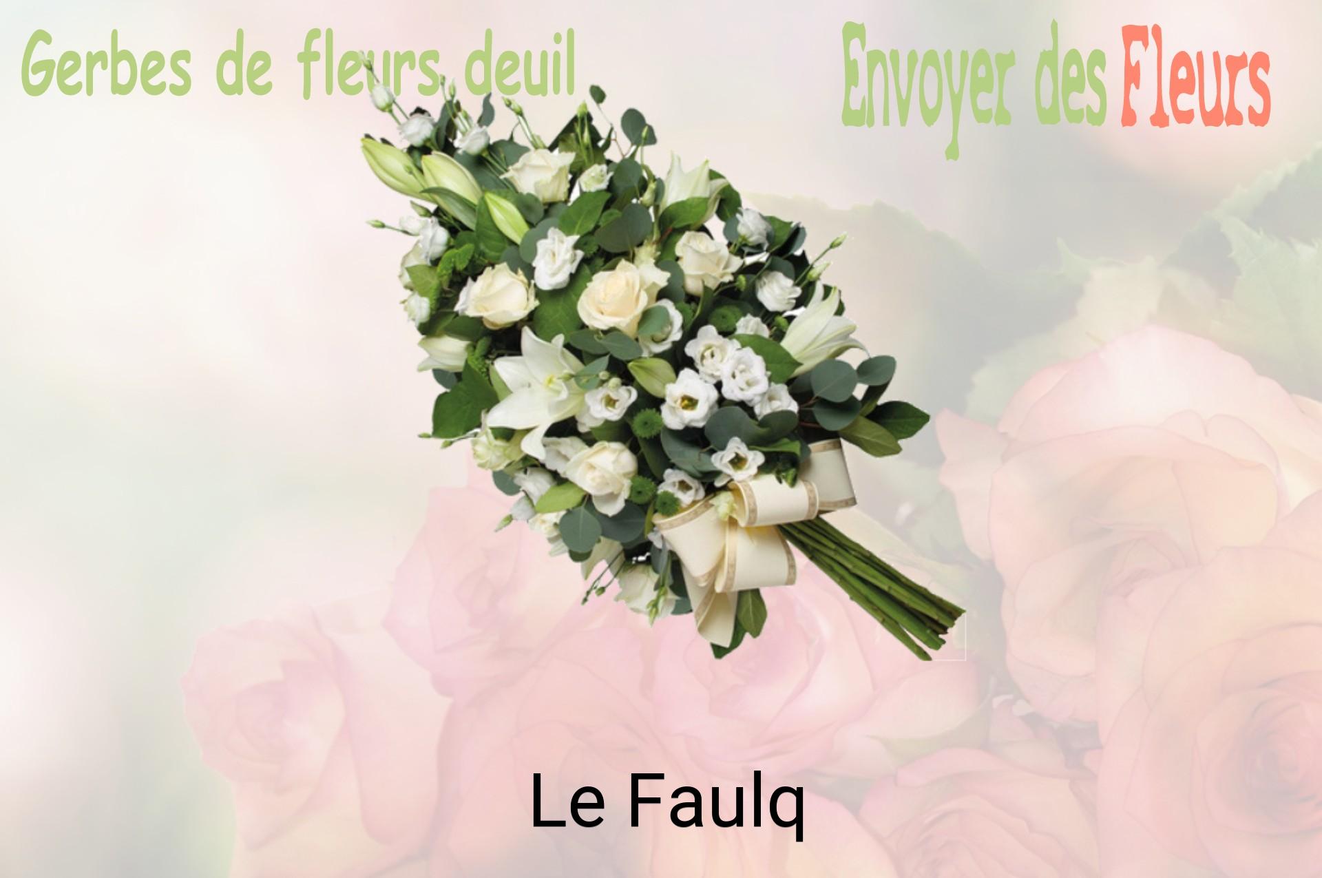 Gerbe de fleurs de deuil livrée à Le Faulq